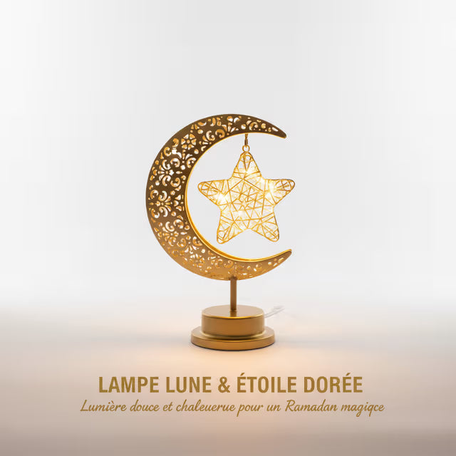 LAMPE LUNE & ÉTOILE DORÉE